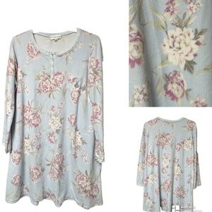 Miss Elaine waffle knit cottage core nightgown